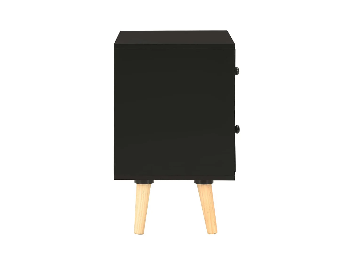 Tables de chevet 2 pcs Noir 40 x 30 x 50 cm Pin massif