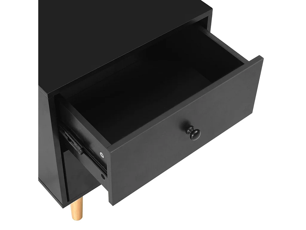 Tables de chevet 2 pcs Noir 40 x 30 x 50 cm Pin massif