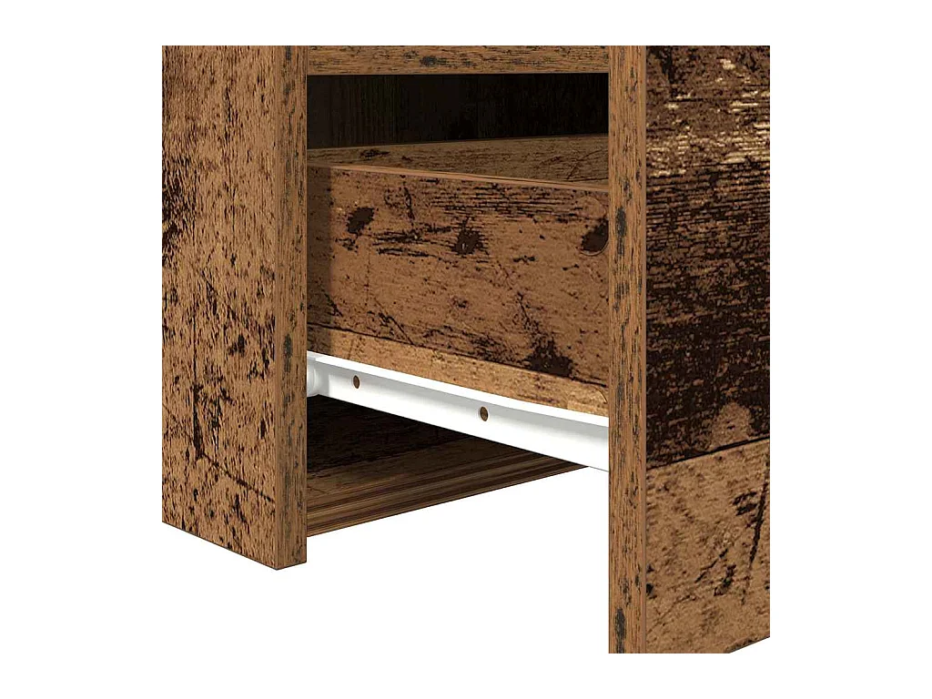 Table de chevet avec lumières LED en vieux bois 50x40x45 cm