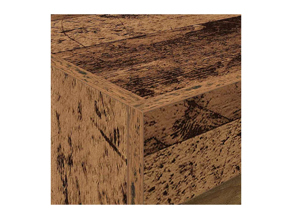 Table de chevet avec lumières LED en vieux bois 50x40x45 cm