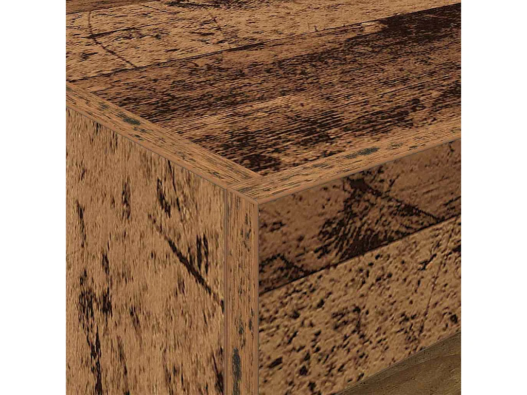 Nachtkastje met ledverlichting in oud hout 50x40x45 cm