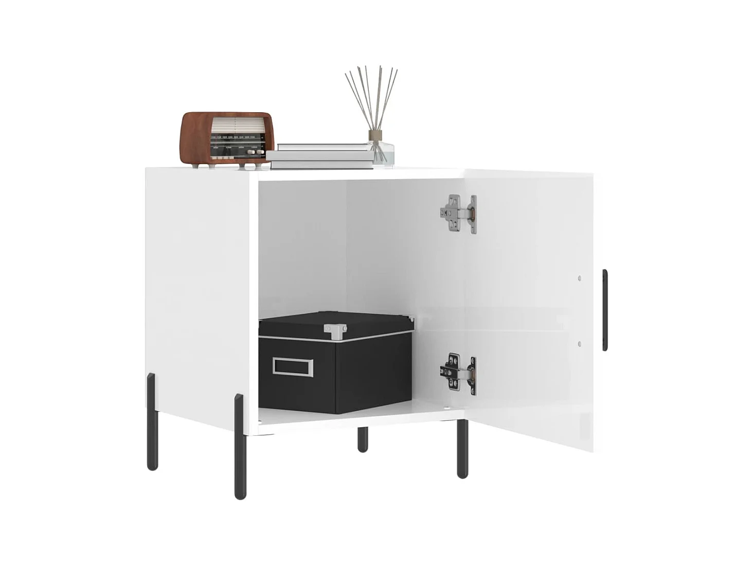 Tables de chevet 2 pcs blanc brillant 40x40x50 cm