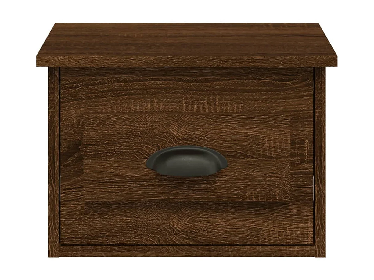 Table de chevet murale chêne marron 41,5x36x28 cm