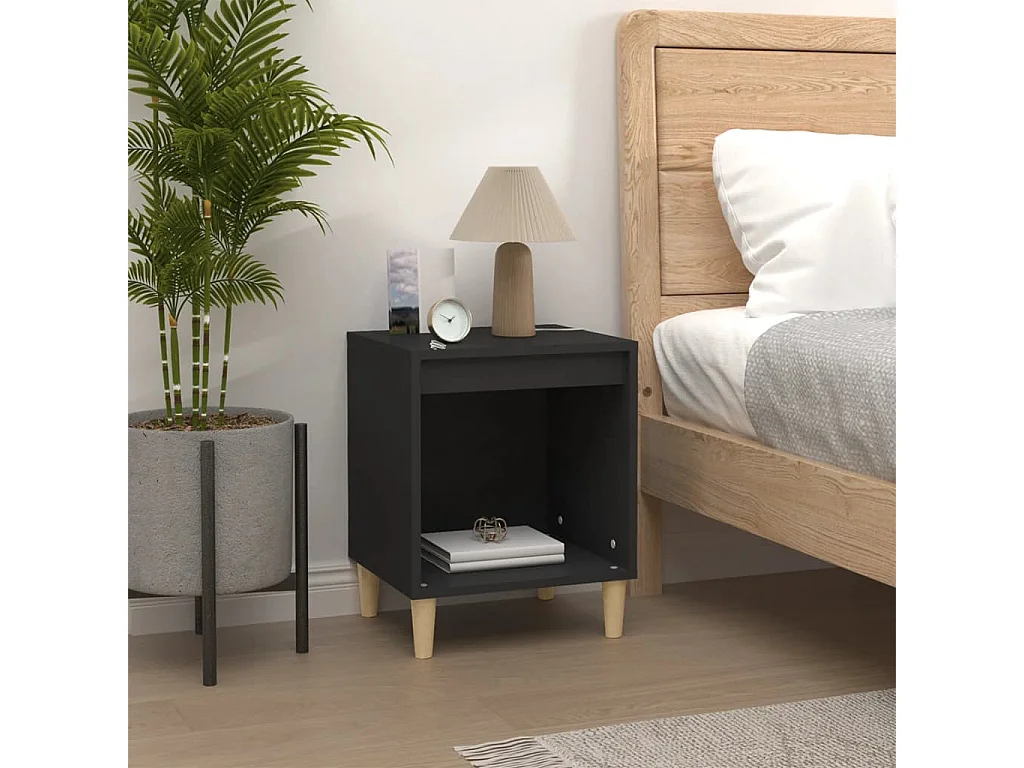 Comodini 2 pz Nero 40x35x50 cm