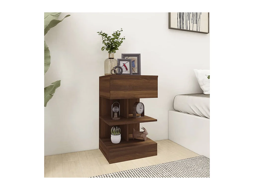 Table de chevet Chêne marron 40x35x65 cm Bois d'ingénierie