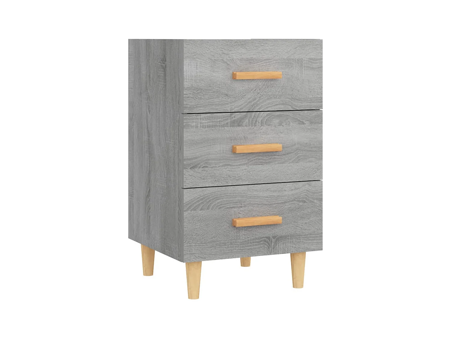 Comodino Sonoma Grey 40x40x66 cm in legno ingegnerizzato