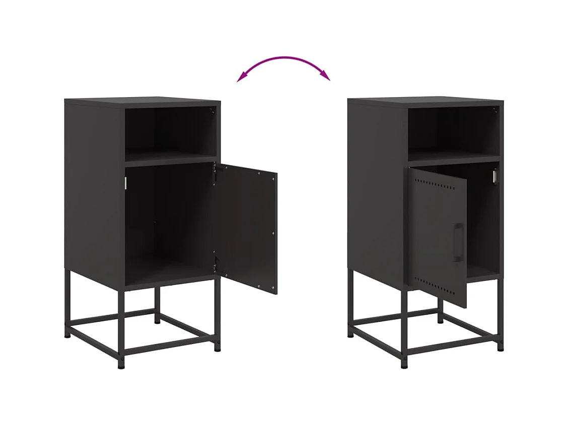 Tables de chevet 2 pcs noir 36x39x78 cm acier