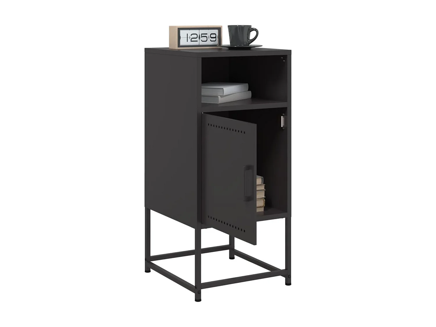 Tables de chevet 2 pcs noir 36x39x78 cm acier