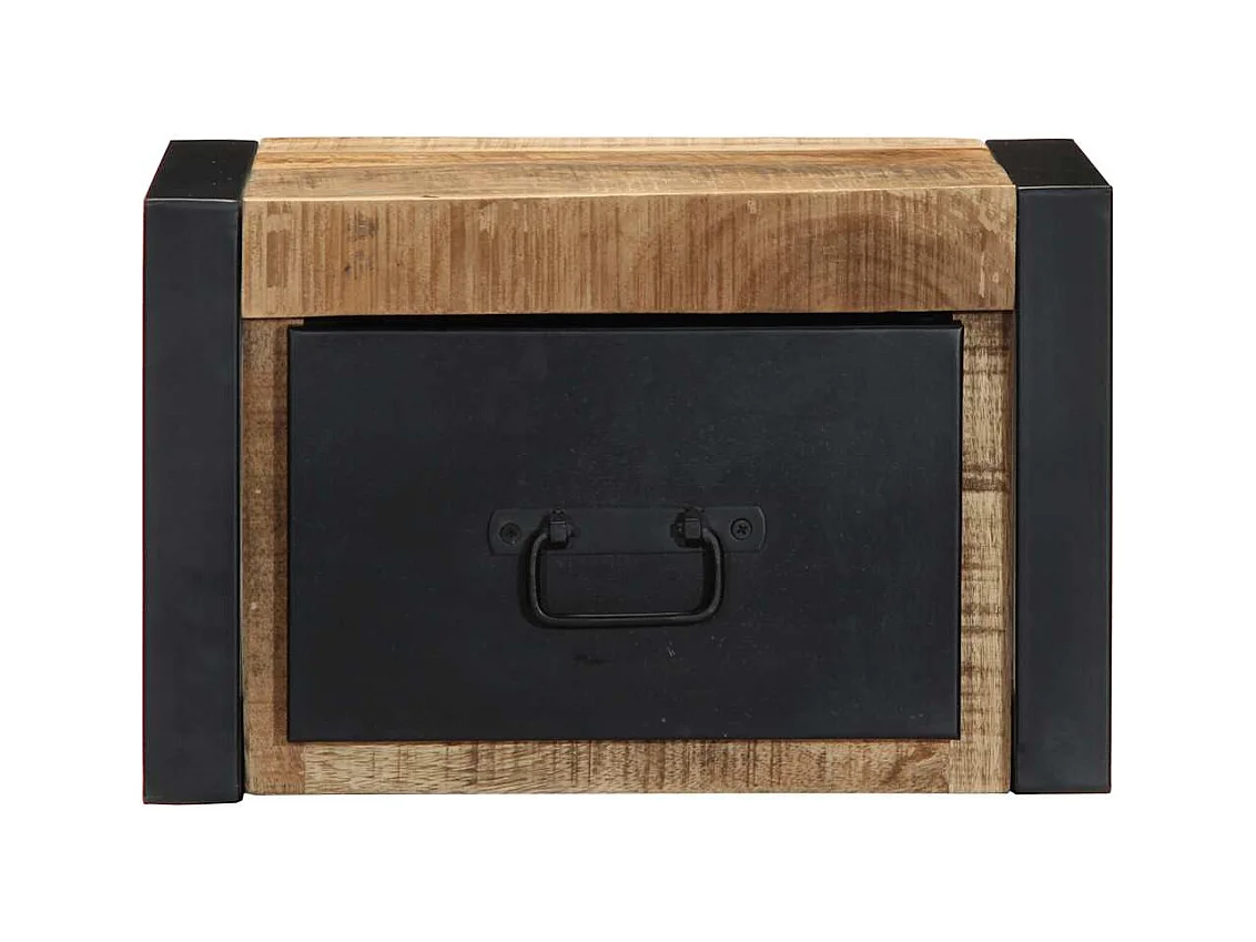 Comodini 2 pezzi 40x35x25 cm in legno massello di mango grezzo