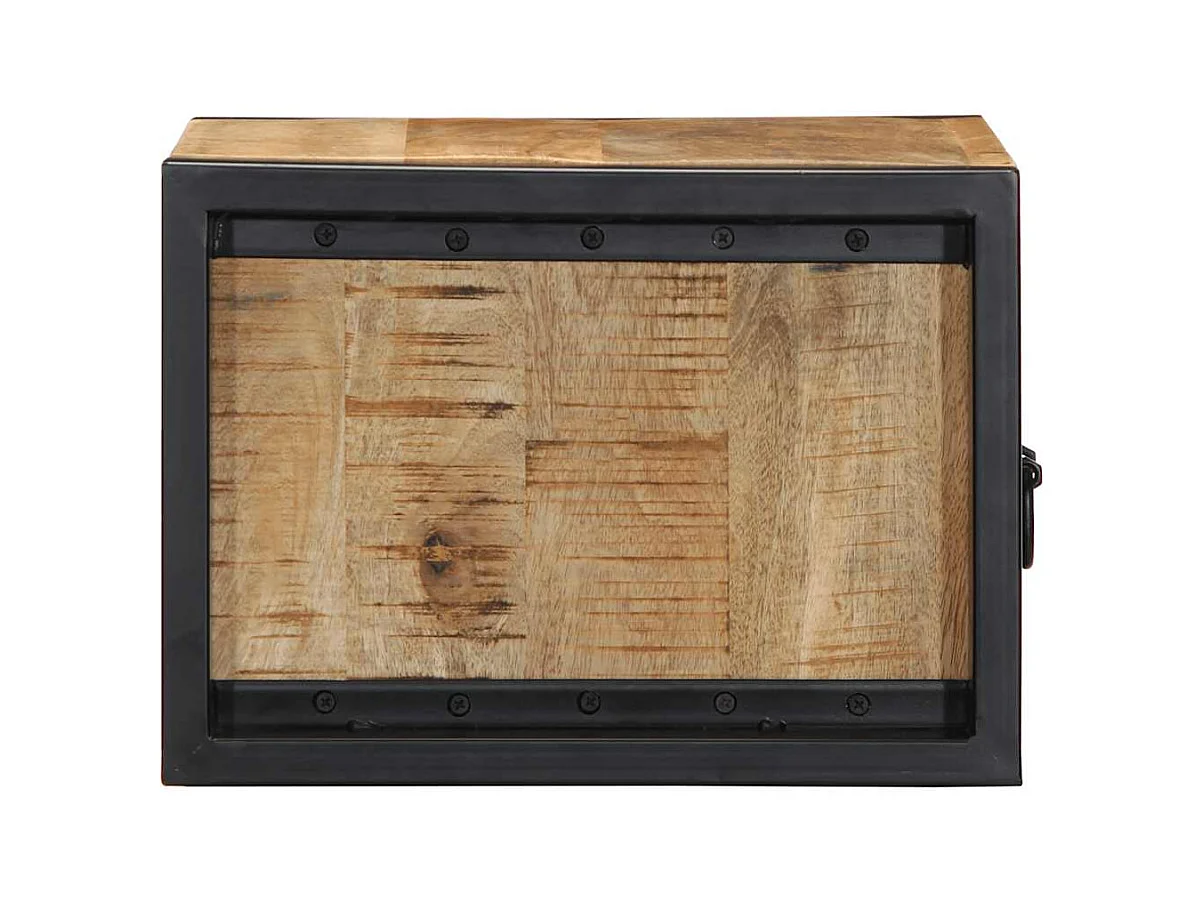 Comodini 2 pezzi 40x35x25 cm in legno massello di mango grezzo