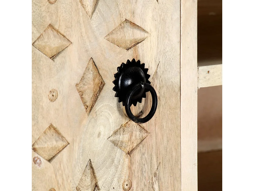 Meuble TV 110x30x44 cm Bois massif de manguier