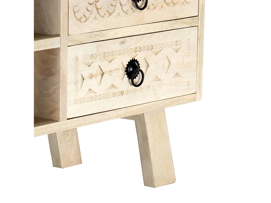 Meuble TV 110x30x44 cm Bois massif de manguier