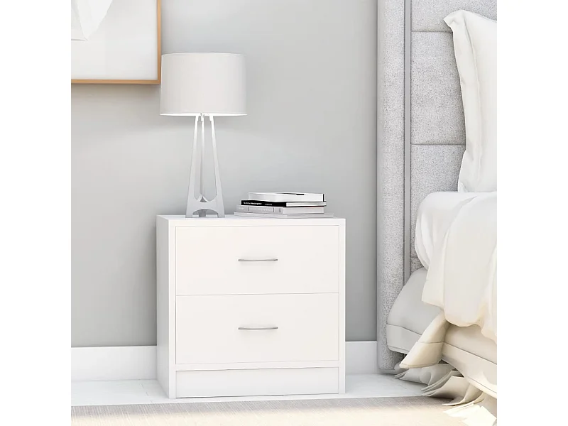 Comodini 2 pz Bianco 40x30x40 cm Legno ingegnerizzato