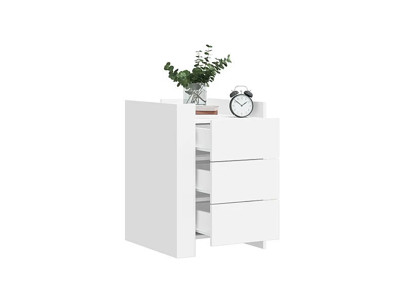 Table de chevet blanc 45x50x65 cm bois d'ingénierie