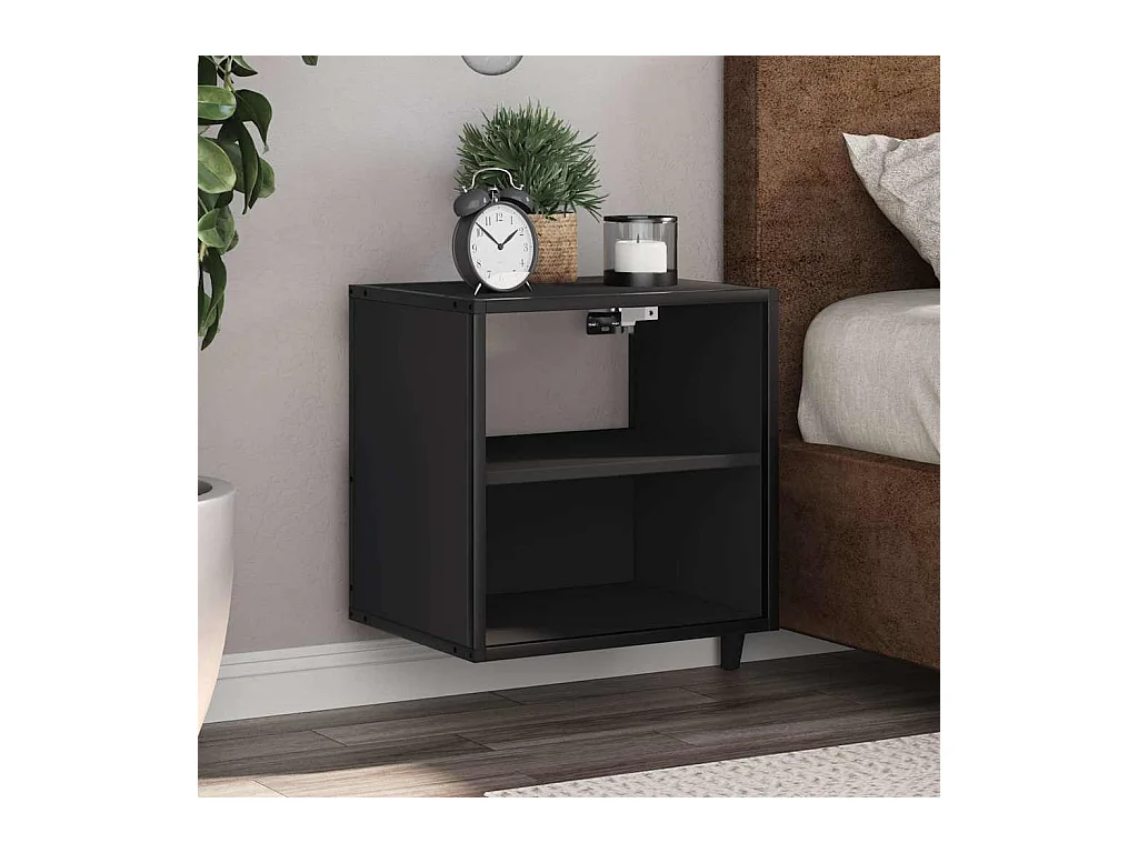 Table de chevet murale noir 40x31x39,5 cm