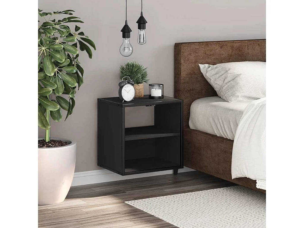 Table de chevet murale noir 40x31x39,5 cm