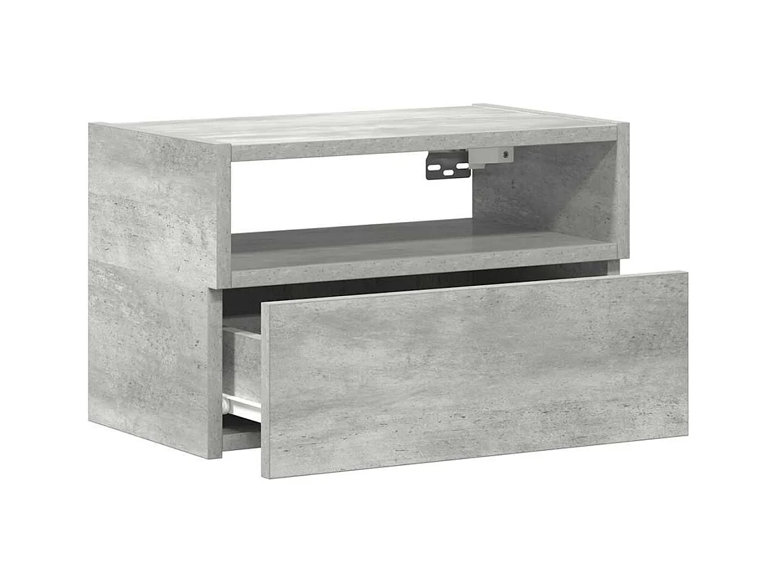 Tables de chevet murales 2 pcs gris béton 45x26x28,5 cm
