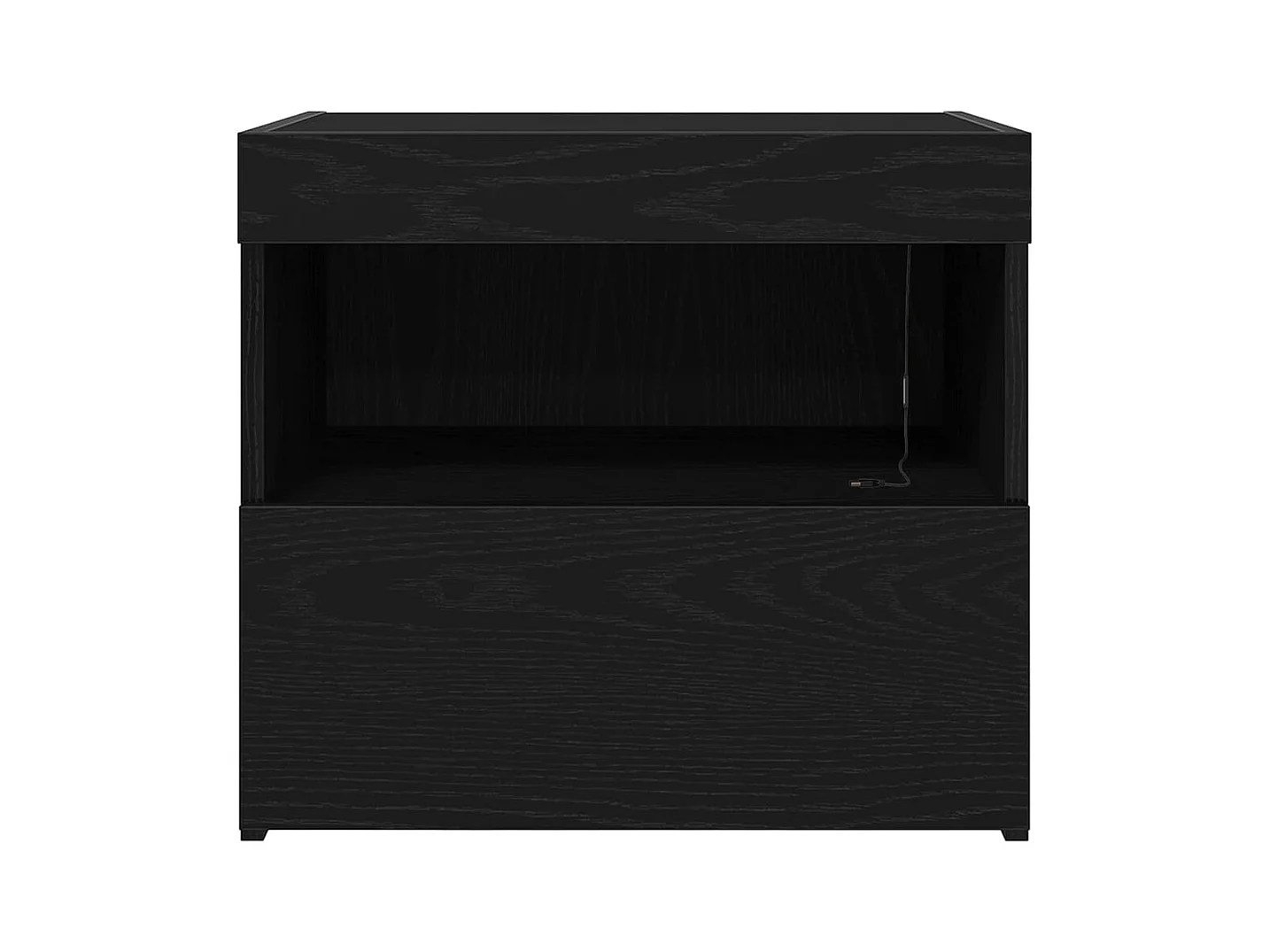 Cabinet de chevet avec lumières LED Chêne noir 50x40x45 cm