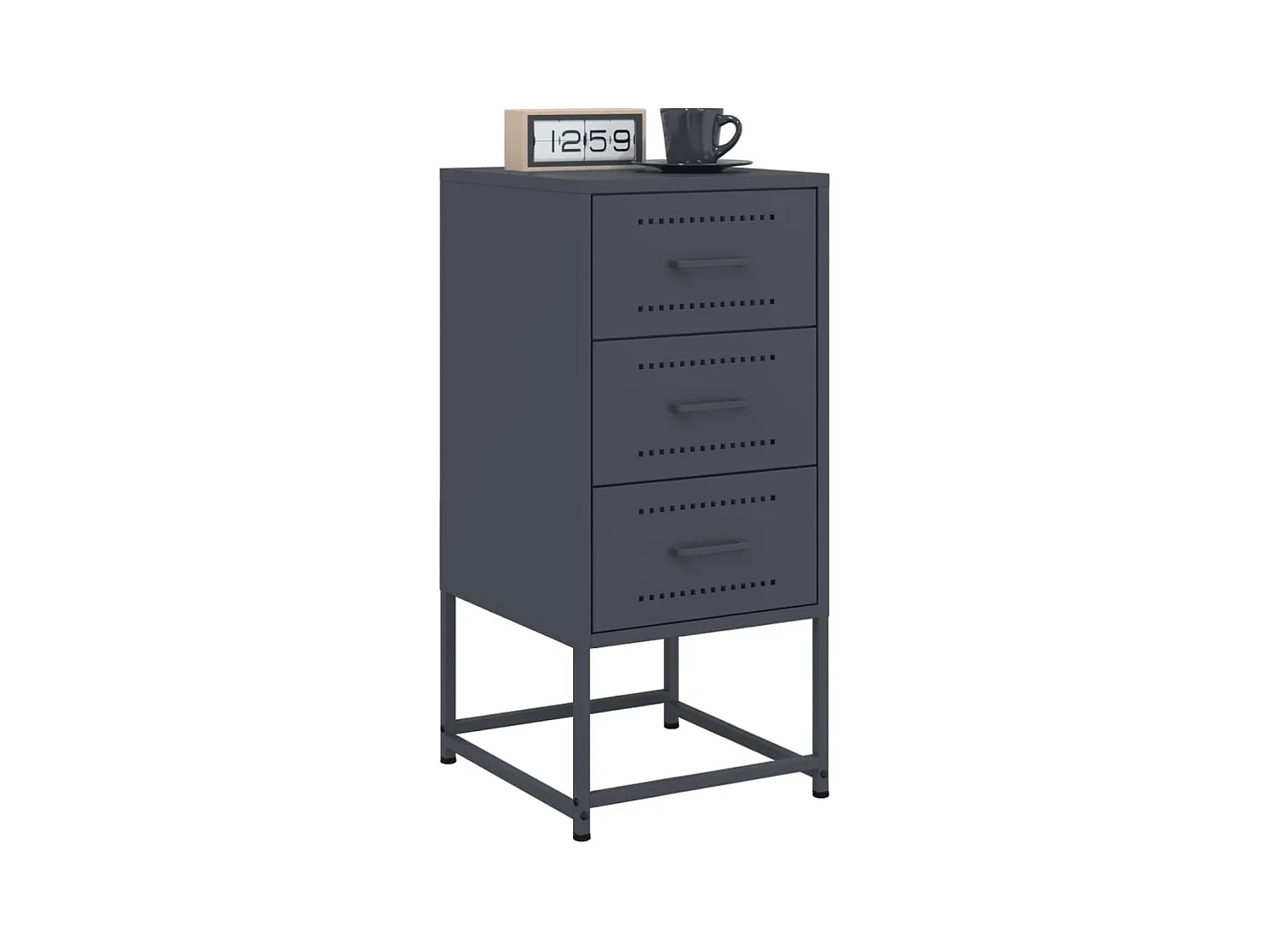 Tables de chevet 2 pcs anthracite 36x39x78 cm acier