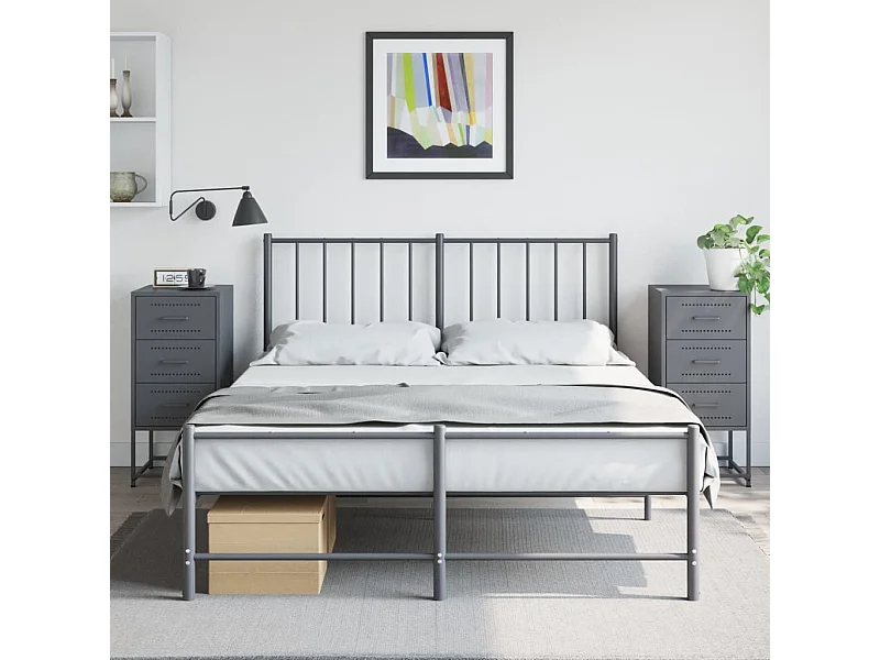 Nachttische 2 Stk. Anthrazit 36x39x78 cm Stahl