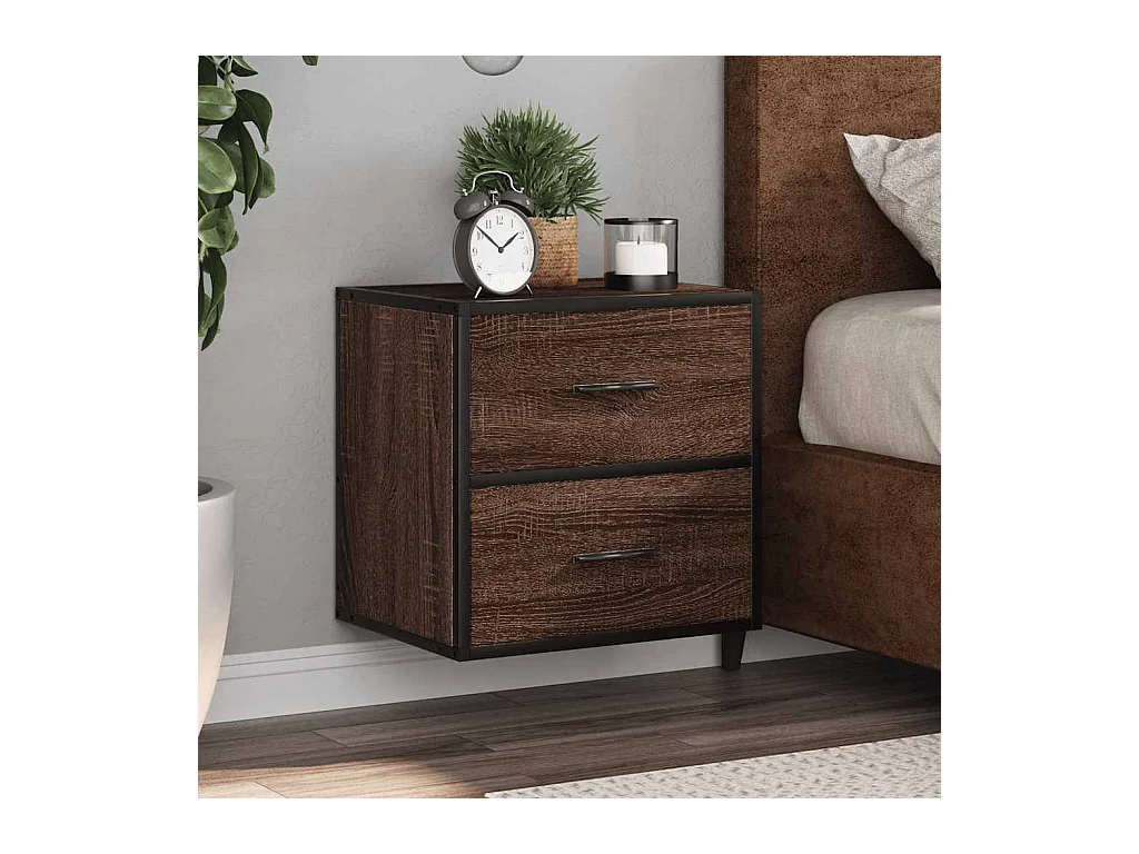 Comodini da parete 2 pezzi rovere marrone 40x31x39,5 cm