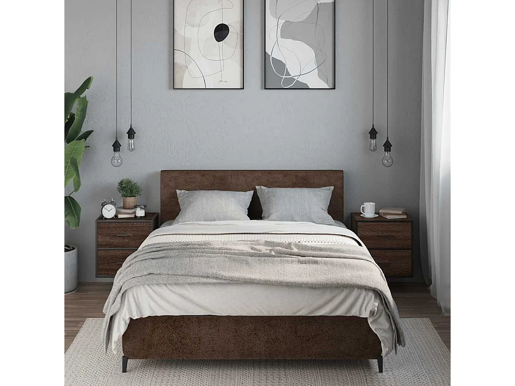 Tables de chevet murales 2 pcs chêne marron 40x31x39,5 cm