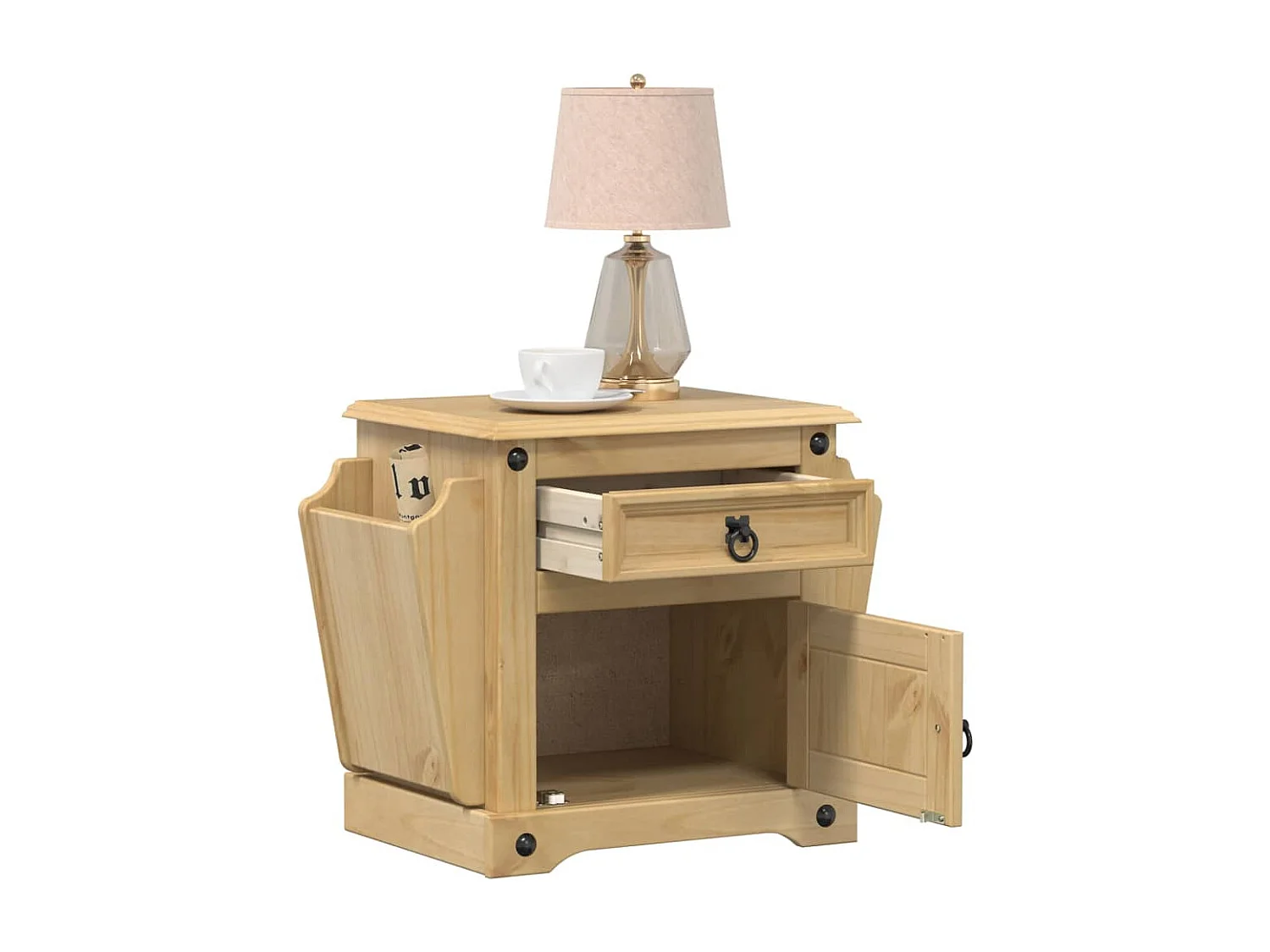 Table de chevet Corona 45x35x47,5 cm bois de pin massif