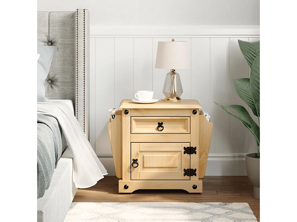 Table de chevet Corona 45x35x47,5 cm bois de pin massif