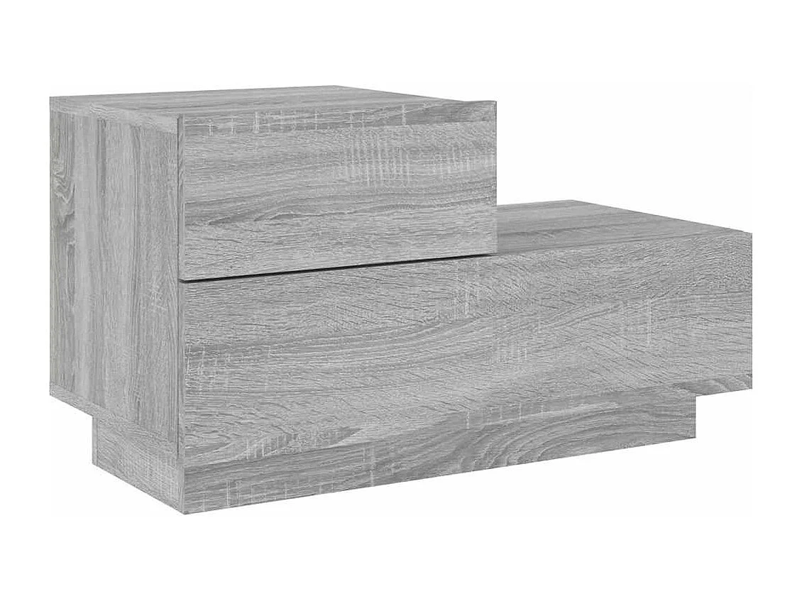 Comodino con luci LED Sonoma grigio 70x36x40,5 cm