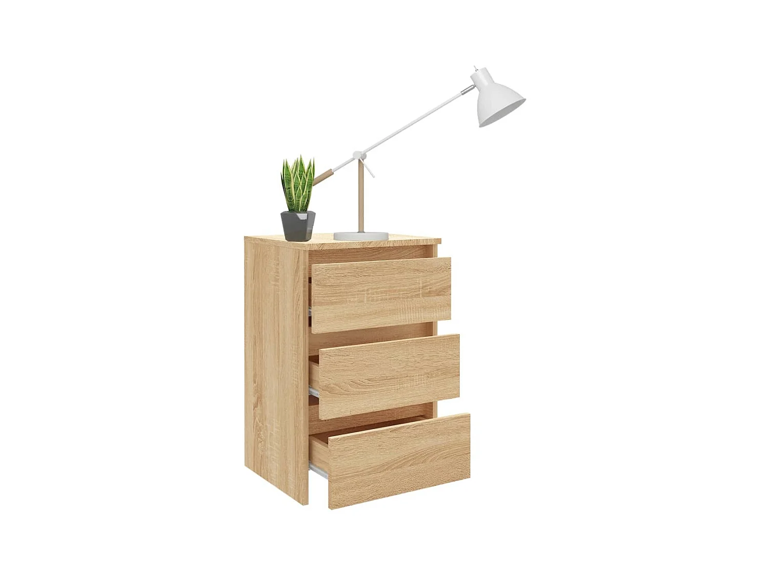 Nachtkastje Sonoma eiken 40x35x62,5 cm bewerkt hout