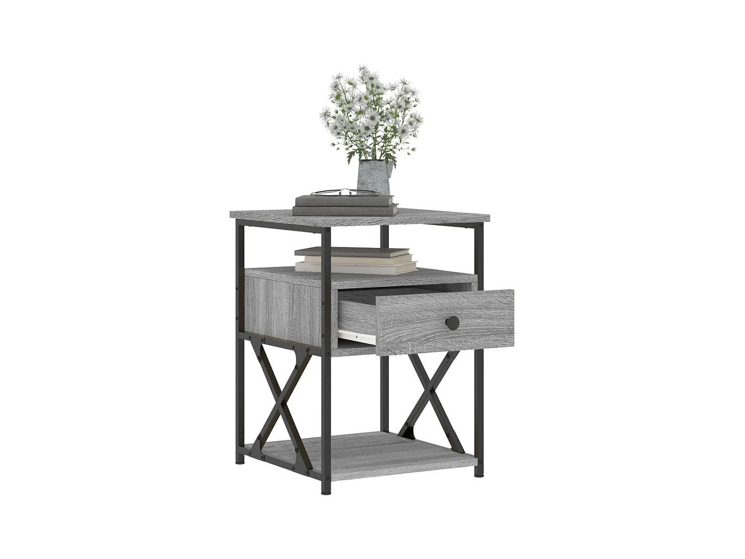 Comodini 2 pezzi grigio sonoma 40x42x55cm in legno ingegnerizzato