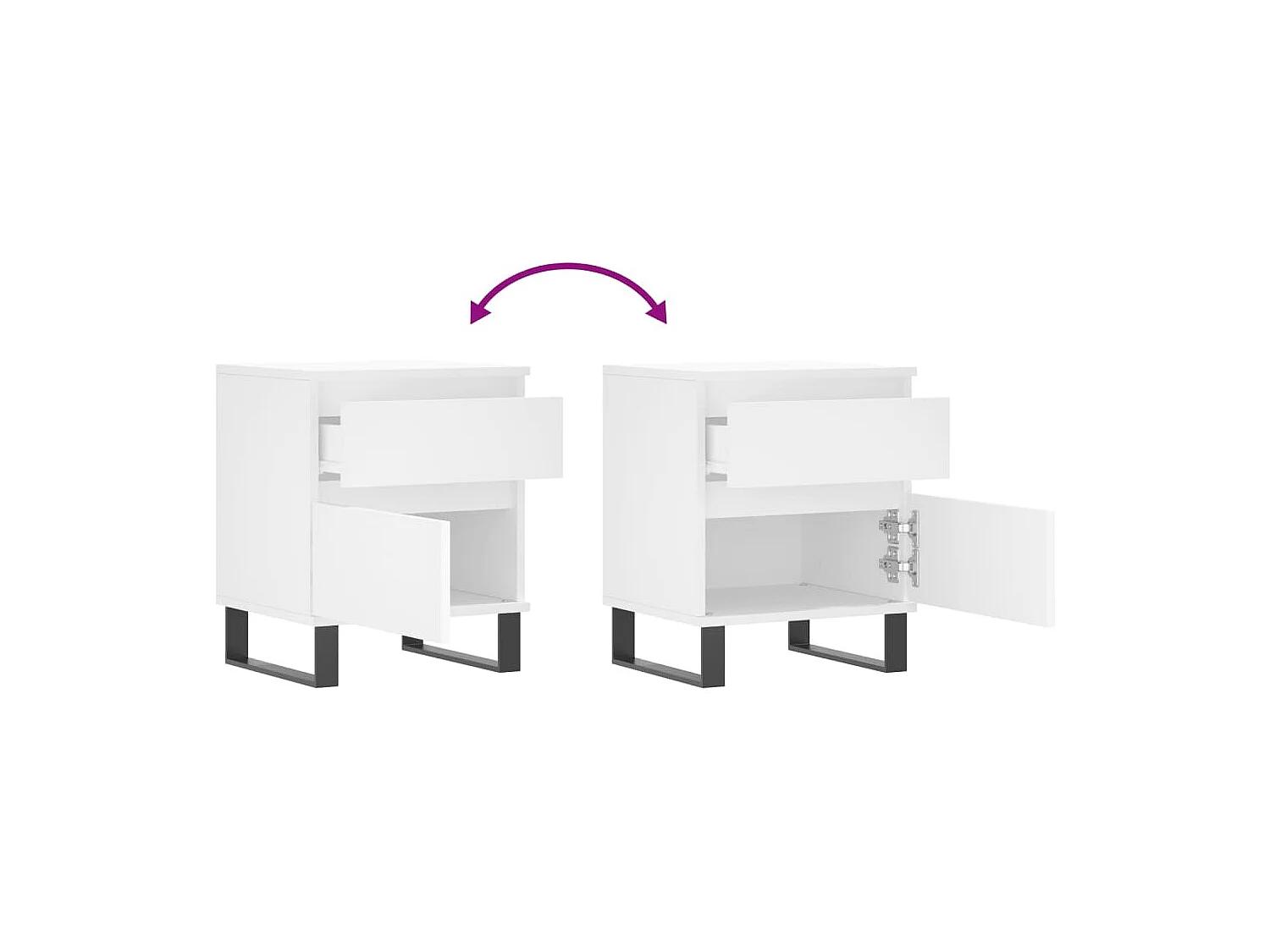 Table de chevet Blanc 40x35x50 cm Bois d’ingénierie