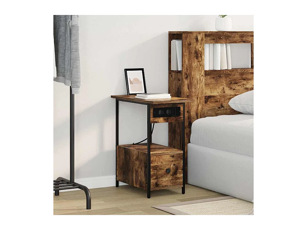 Cabinet de chevet Chêne fumé 60 x 30 x 61 cm Bois d'ingénierie