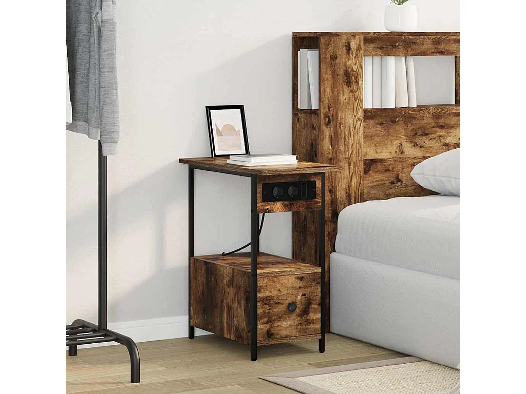 Cabinet de chevet Chêne fumé 60 x 30 x 61 cm Bois d'ingénierie