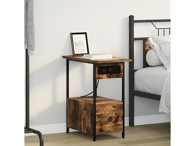 Cabinet de chevet Chêne fumé 60 x 30 x 61 cm Bois d'ingénierie