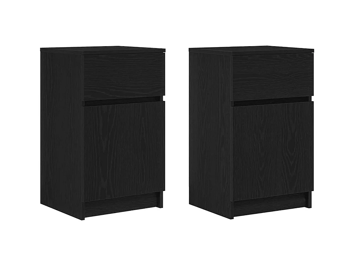 Tables de chevet 2 pcs noir 39x35x65 cm bois d’ingénierie