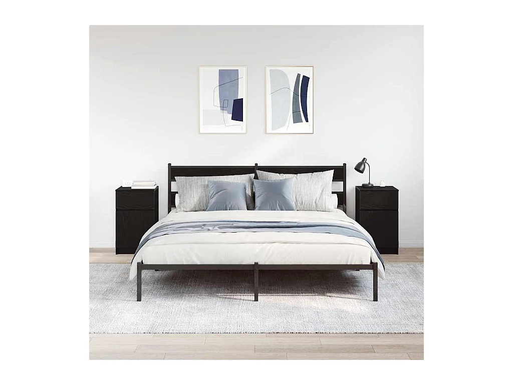 Tables de chevet 2 pcs noir 39x35x65 cm bois d’ingénierie