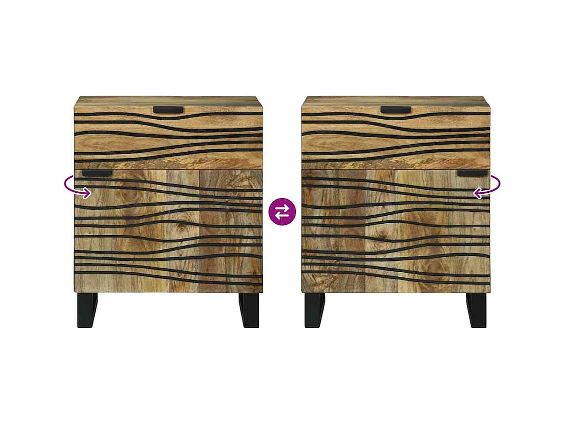 Mesita de noche 50x33x60 cm – Madera maciza de mango