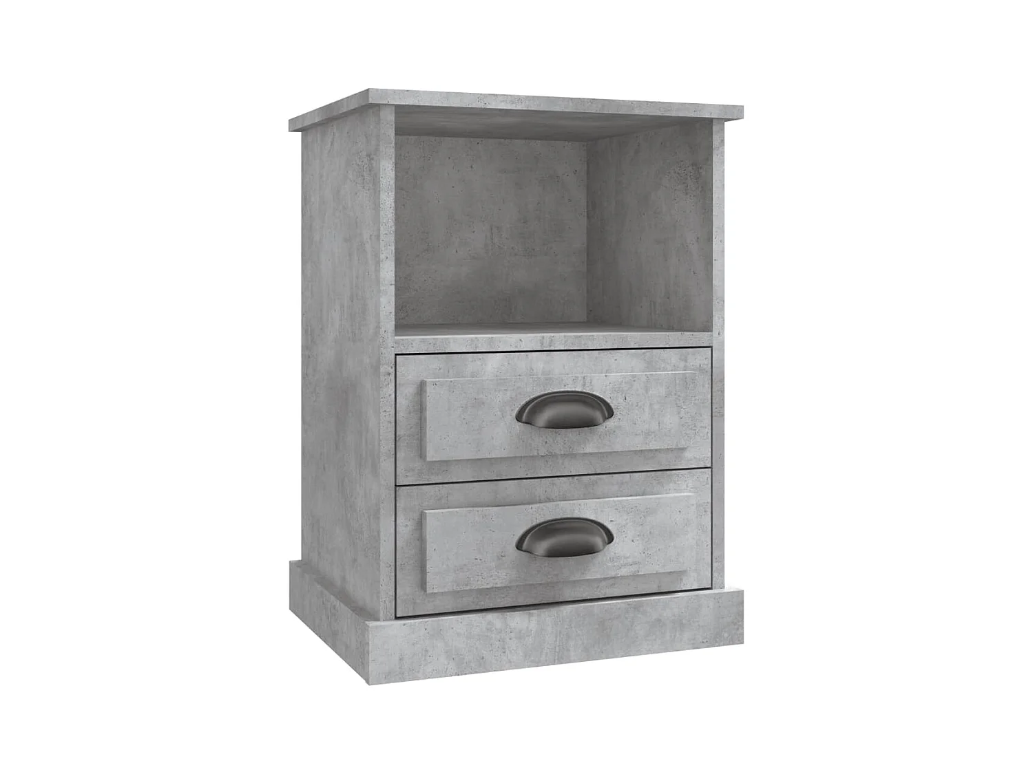 Table de chevet gris béton 43x36x60 cm