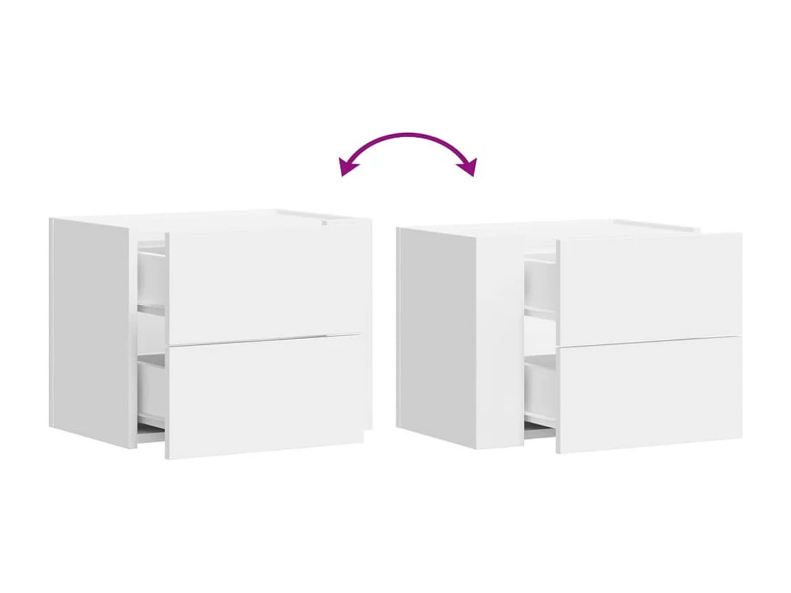 Tables de chevet murales 2 pcs blanc 45x30x35 cm