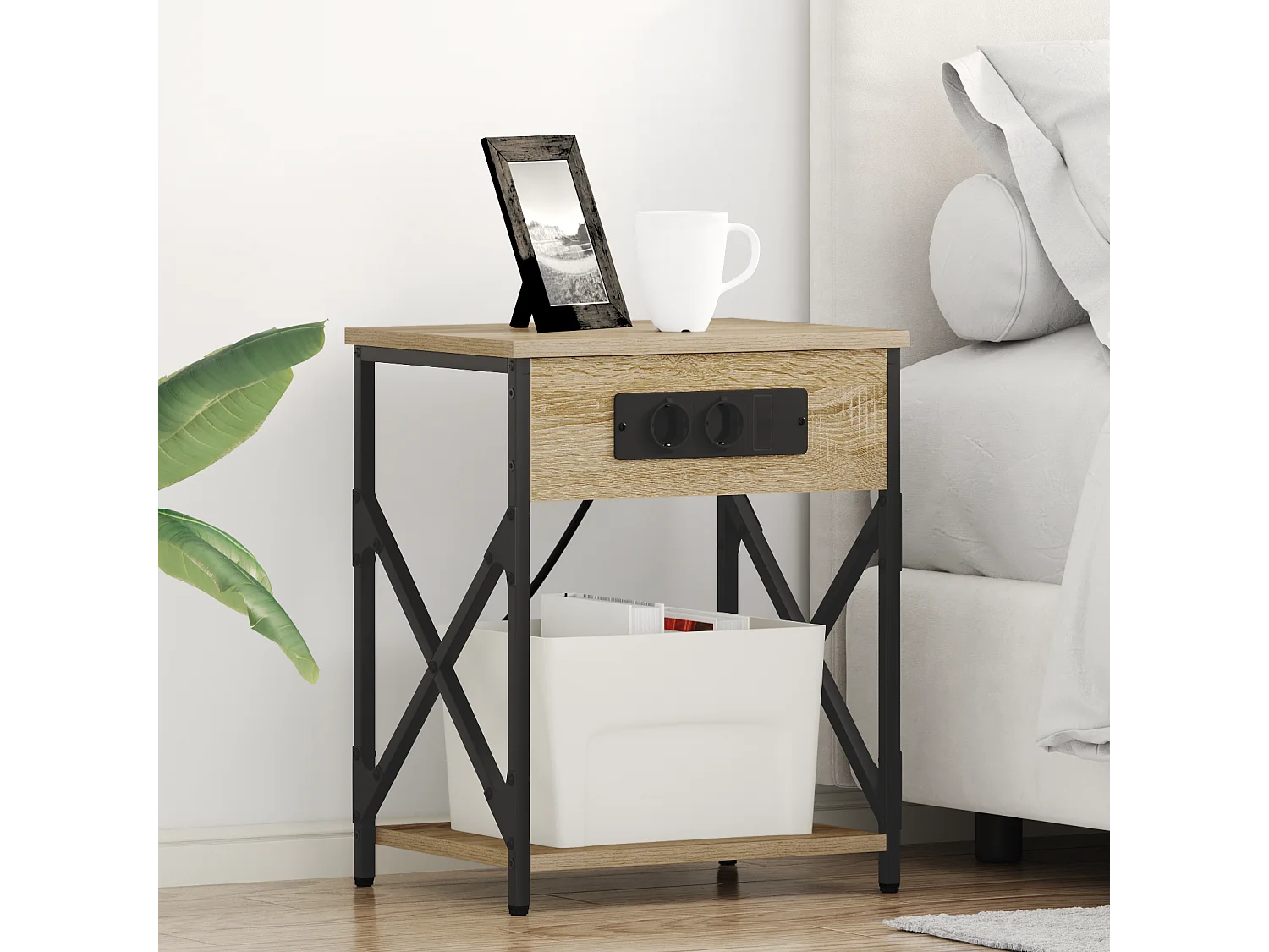 Cabinet de chevet 2 pcs Chêne sonoma 41 x 31 x 51 cm