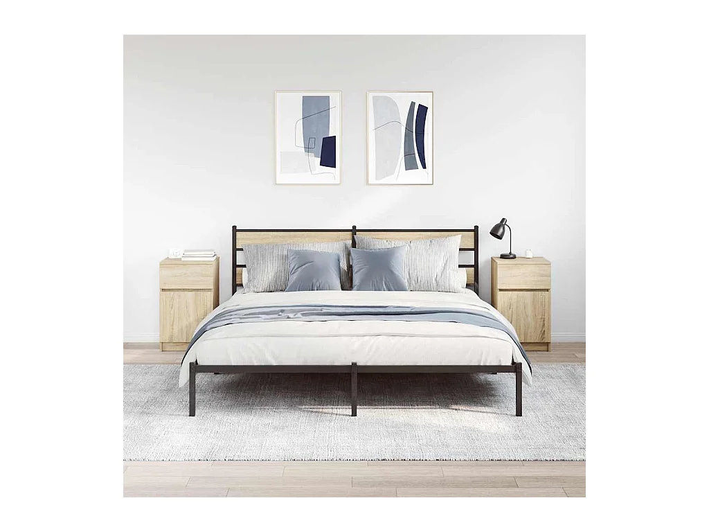 Tables de chevet 2 pcs chêne sonoma 39x35x65 cm bois ingénierie