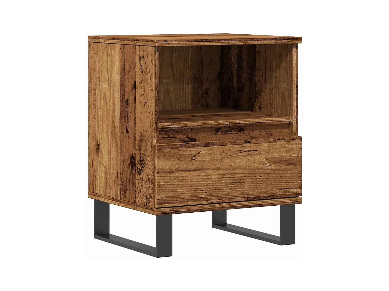 Table de chevet vieux bois 40x35x50 cm bois d’ingénierie