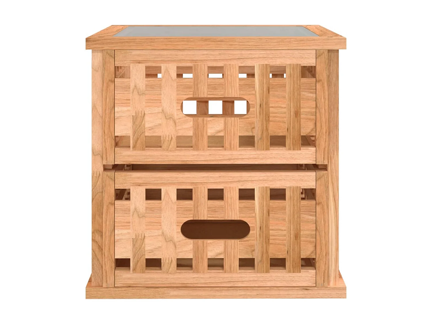 Comodini 2 pz 34x34x34 cm Legno massello di noce