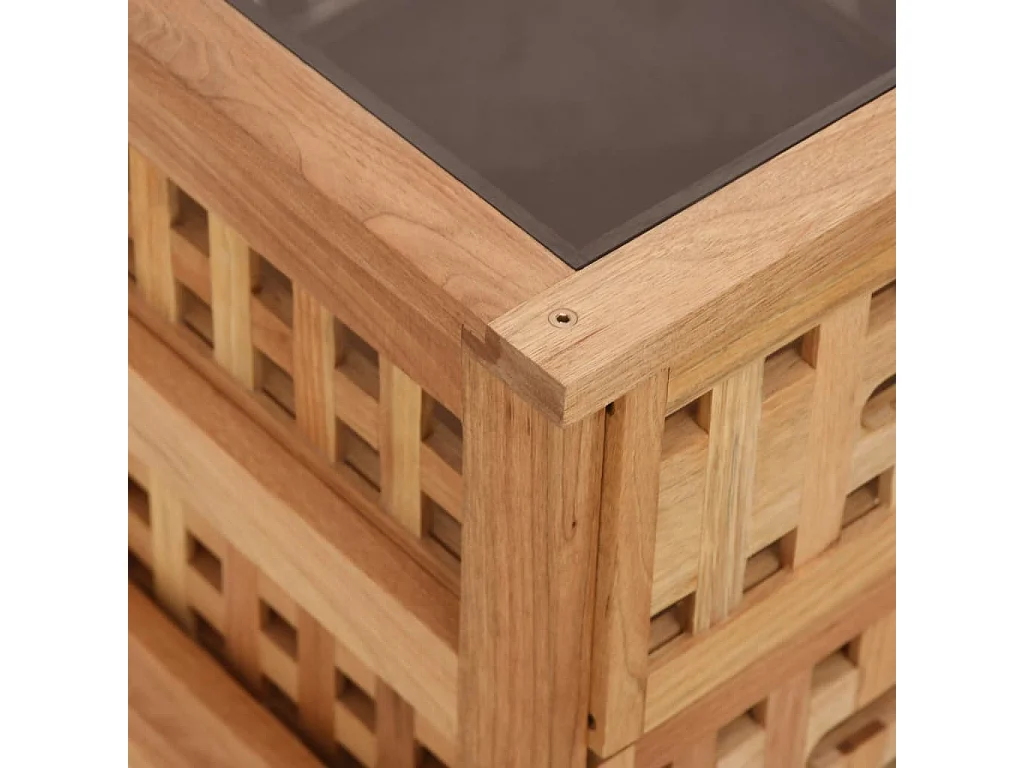 Comodini 2 pz 34x34x34 cm Legno massello di noce