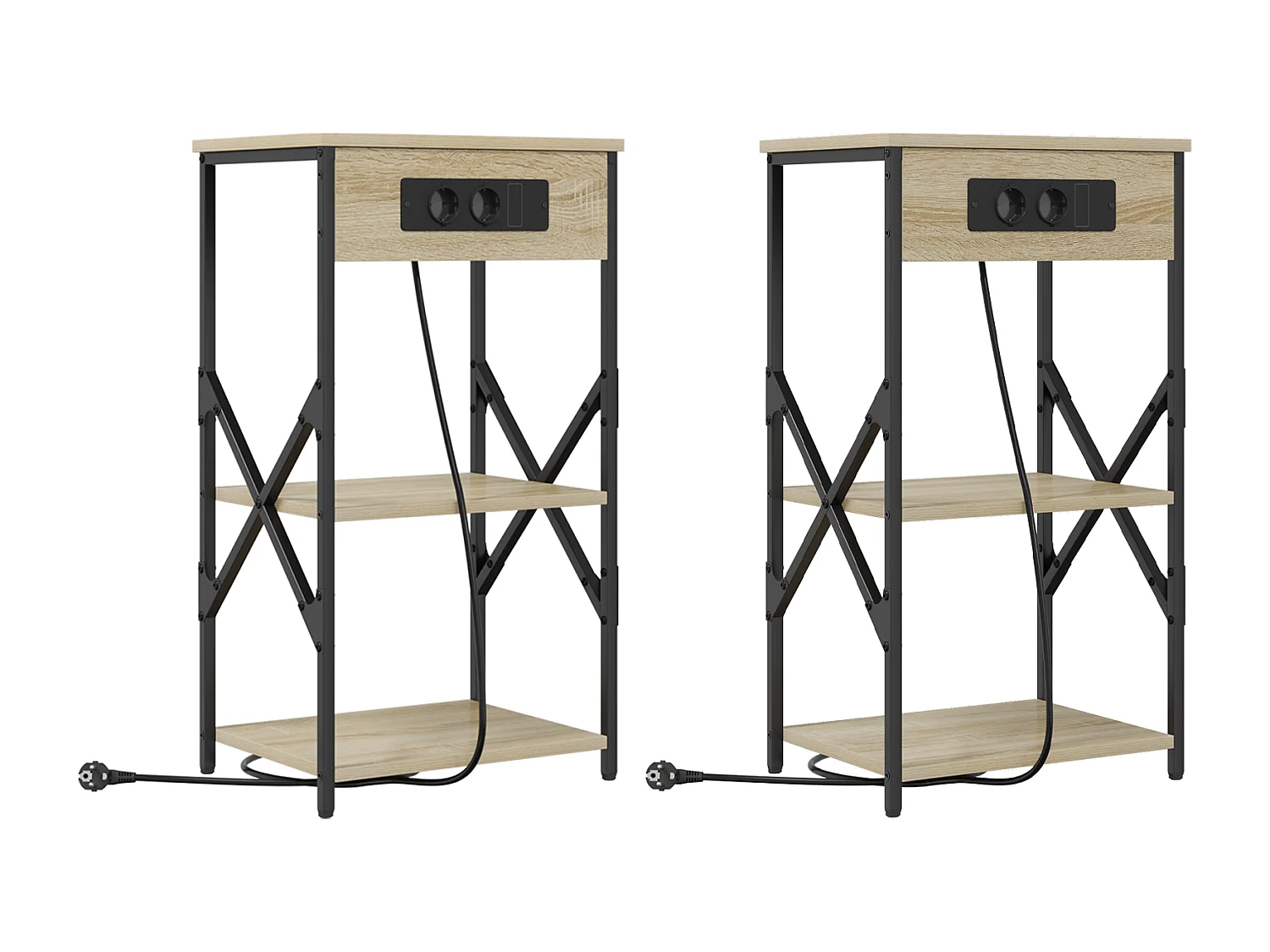 Nachtkastjes 2 stuks Sonoma eiken 41 x 31 x 76 cm