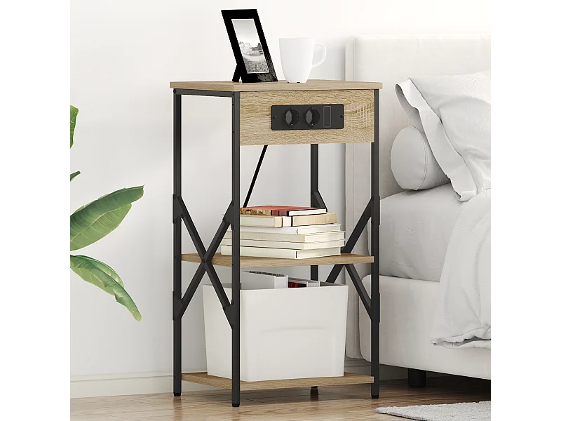 Nachtkastjes 2 stuks Sonoma eiken 41 x 31 x 76 cm