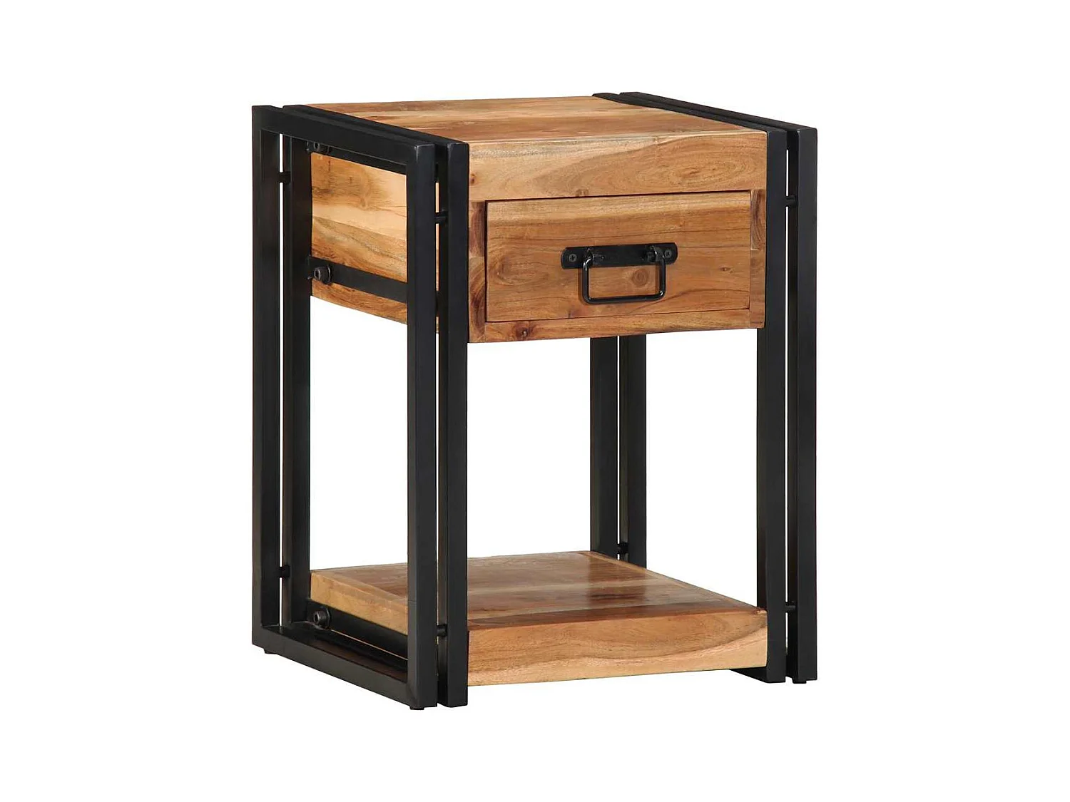 2er-Set Nachttische 40x35x50 cm aus massivem Akazienholz