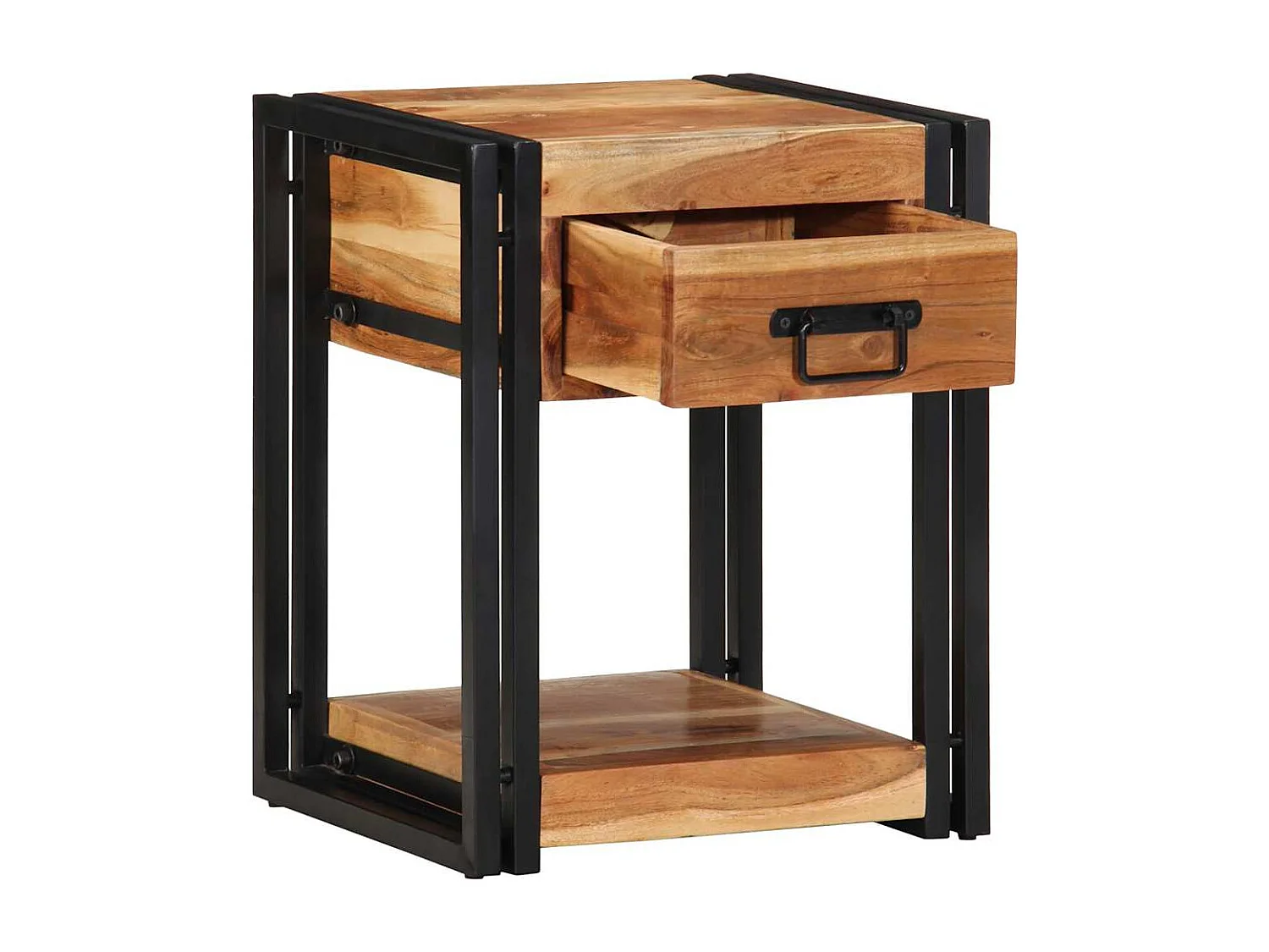Set de 2 tables de nuit 40x35x50 cm en bois d'acacia massif