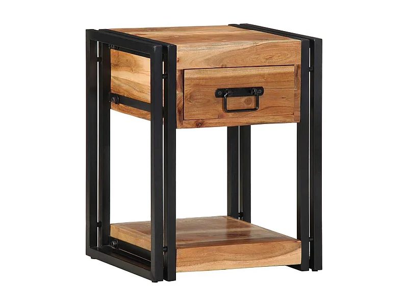 Set de 2 tables de nuit 40x35x50 cm en bois d'acacia massif